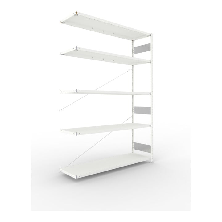 Set S3 CLIP 200 AR 2500x1700x500 mm in RAL 7035 mit 5 Böden + S3 CLIP 200 GR 2500x1700x500 mm in RAL 7035 mit 5 Böden + Zusatzboden 1700x500 7035 4F