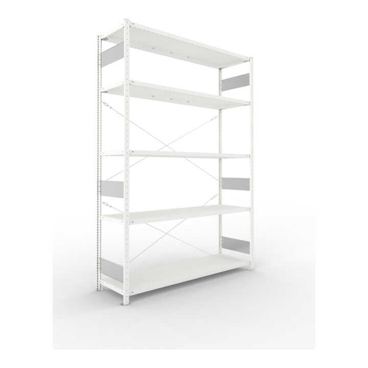 Set S3 CLIP 200 AR 2500x1700x500 mm in RAL 7035 mit 5 Böden + S3 CLIP 200 GR 2500x1700x500 mm in RAL 7035 mit 5 Böden + Zusatzboden 1700x500 7035 4F