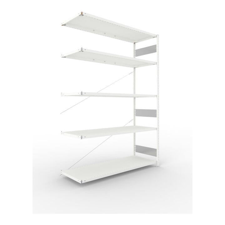 Set S3 CLIP 200 AR 2500x1700x600 mm in RAL 7035 mit 5 Böden + S3 CLIP 200 GR 2500x1700x600 mm in RAL 7035 mit 5 Böden + Zusatzboden 1700x600 7035 4F