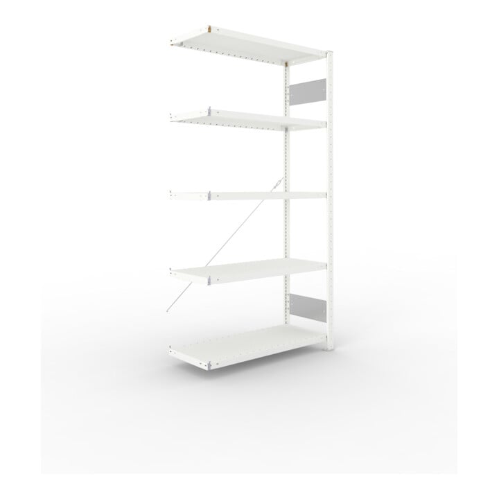 Set S3 CLIP 230 Anbauregal 2000x1000x400 mm in RAL 7035 mit 5 Böden + Fachboden MS 230 CLIP 1000x400 mm grau + S3 CLIP 230 Grundregal 2000x1000x400 mm in RAL 7035 mit 5 Böden