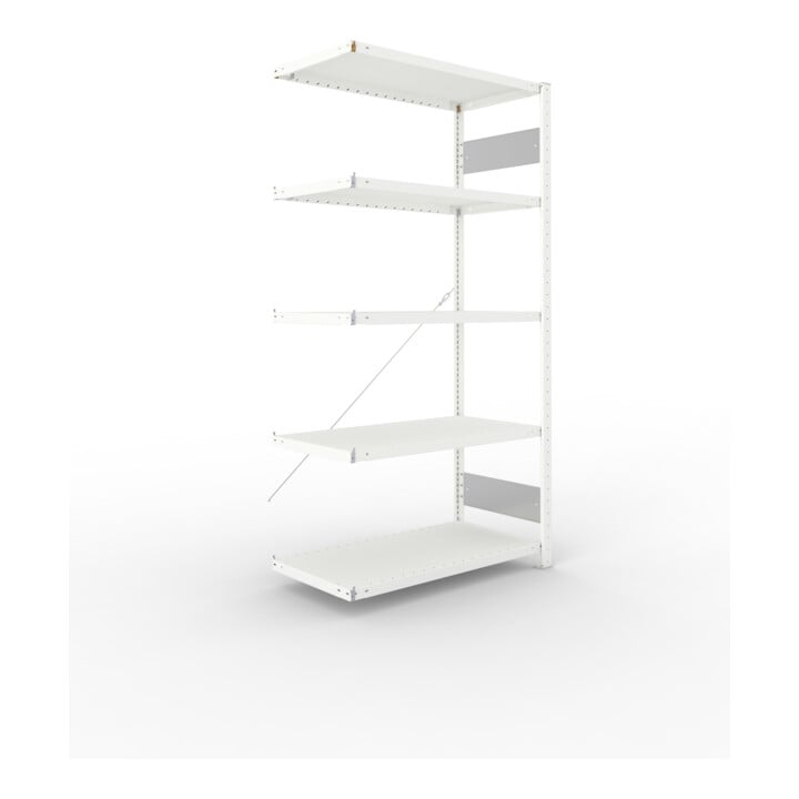 Set S3 CLIP 230 Anbauregal 2000x1000x500 mm in RAL 7035 mit 6 Böden + Fachboden MS 230 CLIP 1000x500 mm grau + S3 CLIP 230 Grundregal 2000x1000x500 mm in RAL 7035 mit 6 Böden