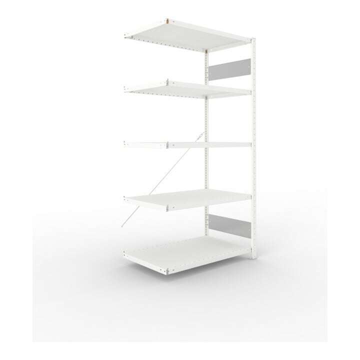 Set S3 CLIP 230 Anbauregal 2000x1000x600 mm in RAL 7035 mit 6 Böden + Fachboden MS 230 CLIP 1000x600 mm grau + S3 CLIP 230 Grundregal 2000x1000x600 mm in RAL 7035 mit 6 Böden