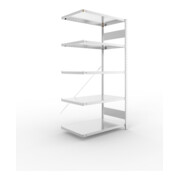 META S3 CLIP230 Anbauregal 2000x1000x600 mm in verzinkt mit 5 Böden, 230 kg Traglast je Boden