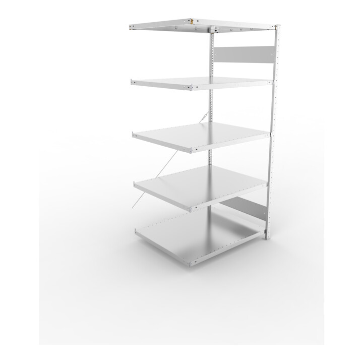 META S3 CLIP230 Anbauregal 2000x1000x800 mm in verzinkt mit 5 Böden, 230 kg Traglast je Boden
