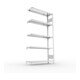 META S3 CLIP230 Fachbodenregal 2000x1000x300 mm, Anbauregal mit 5 Fachböden, beidseitige Bedienung, verzinkt