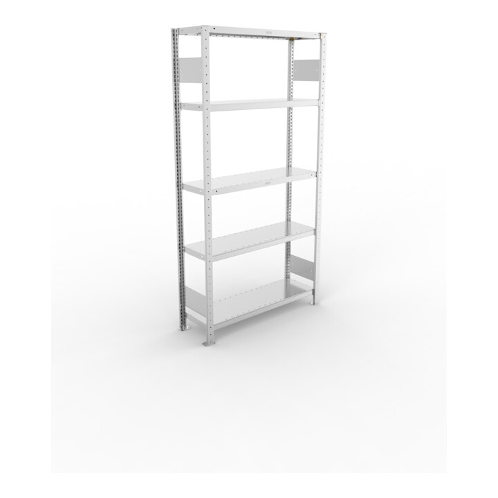 META S3 CLIP230 Fachbodenregal 2000x1000x300 mm, mit 5 Fachböden, beidseitige Bedienung, verzinkt