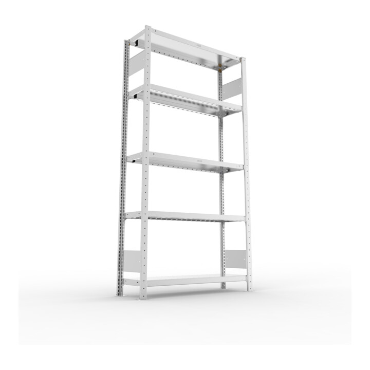 META S3 CLIP230 Fachbodenregal 2000x1000x300 mm, mit 5 Fachböden, beidseitige Bedienung, verzinkt
