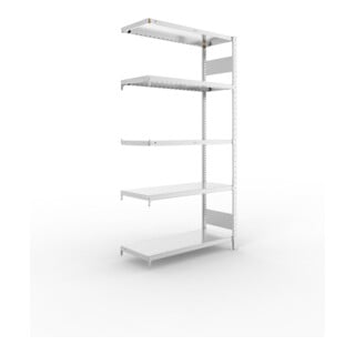 META S3 CLIP230 Fachbodenregal 2000x1000x400 mm, Anbauregal mit 5 Fachböden, beidseitige Bedienung, verzinkt