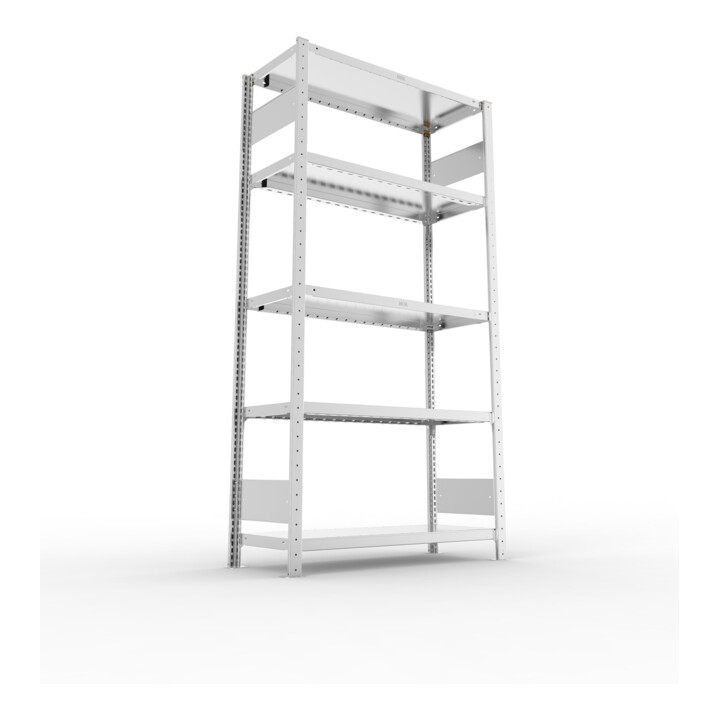 META S3 CLIP230 Fachbodenregal 2000x1000x400 mm, mit 5 Fachböden, beidseitige Bedienung, verzinkt