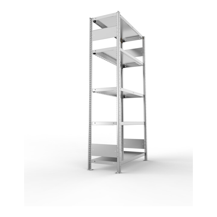 META S3 CLIP230 Fachbodenregal 2000x1000x400 mm, mit 5 Fachböden, beidseitige Bedienung, verzinkt
