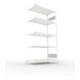 META S3 CLIP230 Fachbodenregal 2000x1000x600 mm, Anbauregal mit 5 Fachböden, beidseitige Bedienung, lichtgrau