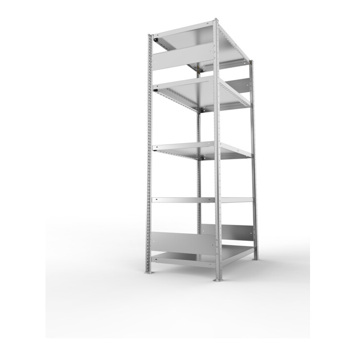 META S3 CLIP230 Fachbodenregal 2000x1000x600 mm, mit 5 Fachböden, beidseitige Bedienung, verzinkt
