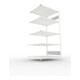 META S3 CLIP230 Fachbodenregal 2000x1000x800 mm, Anbauregal mit 5 Fachböden, beidseitige Bedienung, lichtgrau