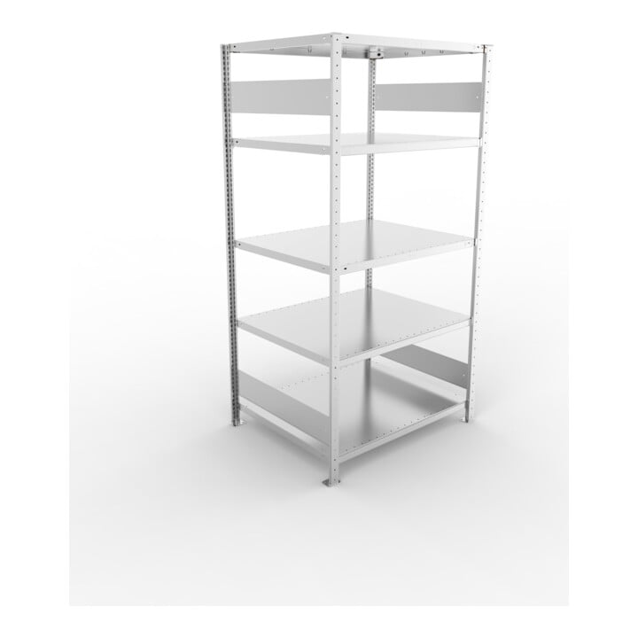 META S3 CLIP230 Fachbodenregal 2000x1000x800 mm, mit 5 Fachböden, beidseitige Bedienung, verzinkt