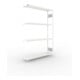 META S3 CLIP230 Fachbodenregal 2000x1300x300 mm, Anbauregal mit 4 Fachböden, beidseitige Bedienung, lichtgrau