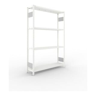 META S3 CLIP230 Fachbodenregal 2000x1300x300 mm, mit 4 Fachböden, beidseitige Bedienung, lichtgrau