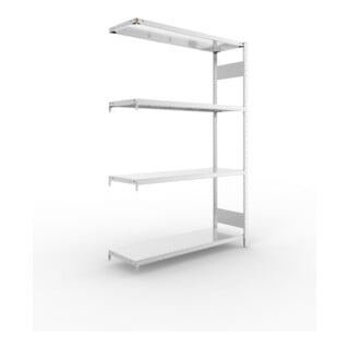 META S3 CLIP230 Fachbodenregal 2000x1300x400 mm, Anbauregal mit 4 Fachböden, beidseitige Bedienung, verzinkt