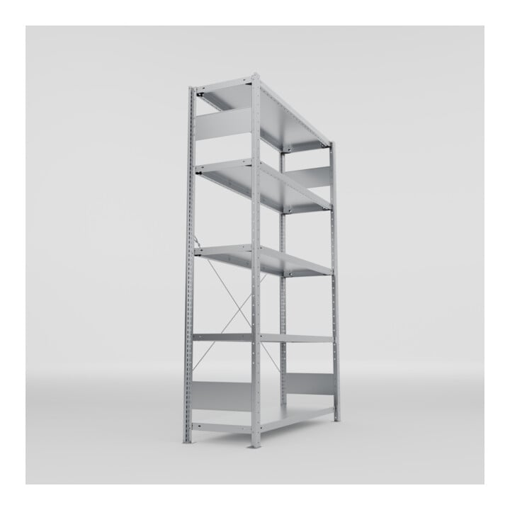 META S3 CLIP230 Fachbodenregal 2000x1300x400 mm (HxBxT), mit 5 Fachböden, 230 Kg Fachlast, verzinkt