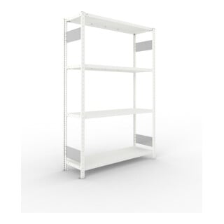 META S3 CLIP230 Fachbodenregal 2000x1300x400 mm, mit 4 Fachböden, beidseitige Bedienung, lichtgrau