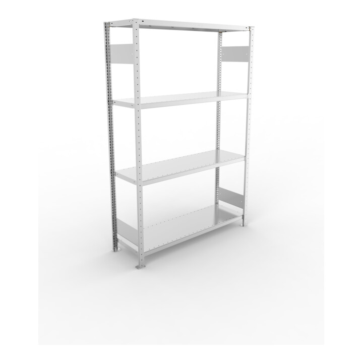 META S3 CLIP230 Fachbodenregal 2000x1300x400 mm, mit 4 Fachböden, beidseitige Bedienung, verzinkt