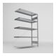 META S3 CLIP230 Fachbodenregal 2000x1300x500 mm (HxBxT), Anbauregal mit 5 Fachböden, 230 Kg Fachlast, verzinkt