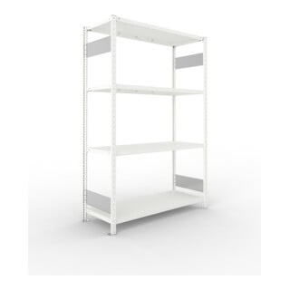 META S3 CLIP230 Fachbodenregal 2000x1300x500 mm, mit 4 Fachböden, beidseitige Bedienung, lichtgrau