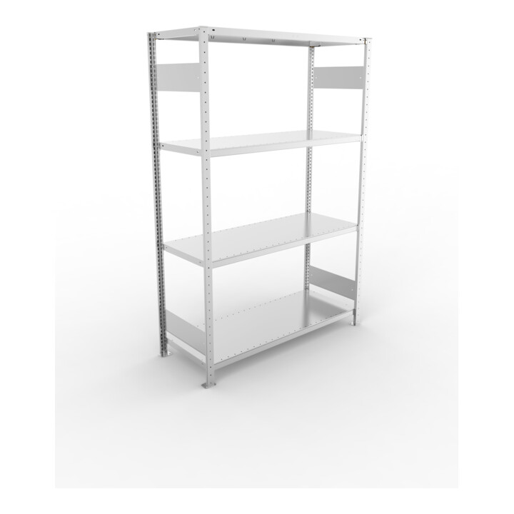 META S3 CLIP230 Fachbodenregal 2000x1300x500 mm, mit 4 Fachböden, beidseitige Bedienung, verzinkt