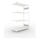 META S3 CLIP230 Fachbodenregal 2000x1300x600 mm, Anbauregal mit 4 Fachböden, beidseitige Bedienung, lichtgrau