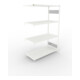 META S3 CLIP230 Fachbodenregal 2000x1300x600 mm, Anbauregal mit 4 Fachböden, beidseitige Bedienung, lichtgrau