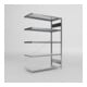 META S3 CLIP230 Fachbodenregal 2000x1300x600 mm (HxBxT), Anbauregal mit 5 Fachböden, 230 Kg Fachlast, verzinkt