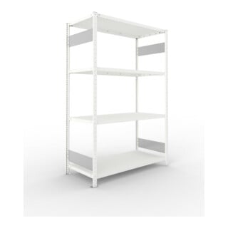 META S3 CLIP230 Fachbodenregal 2000x1300x600 mm, mit 4 Fachböden, beidseitige Bedienung, lichtgrau
