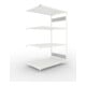 META S3 CLIP230 Fachbodenregal 2000x1300x800 mm, Anbauregal mit 4 Fachböden, beidseitige Bedienung, lichtgrau
