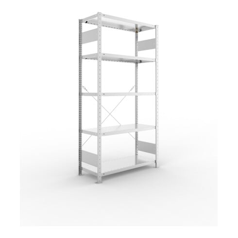 META S3 CLIP230 Grundregal 2000x1000x400 mm in verzinkt mit 5 Böden, 230 kg Traglast je Boden