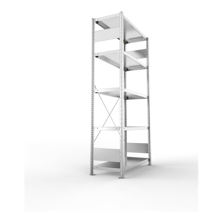 META S3 CLIP230 Grundregal 2000x1000x400 mm in verzinkt mit 5 Böden, 230 kg Traglast je Boden