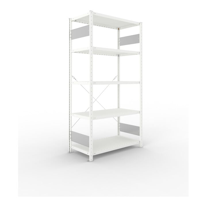 Set S3 CLIP 230 Anbauregal 2000x1000x500 mm in RAL 7035 mit 6 Böden + Fachboden MS 230 CLIP 1000x500 mm grau + S3 CLIP 230 Grundregal 2000x1000x500 mm in RAL 7035 mit 6 Böden