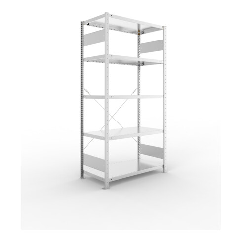 META S3 CLIP230 Grundregal 2000x1000x500 mm in verzinkt mit 5 Böden, 230 kg Traglast je Boden