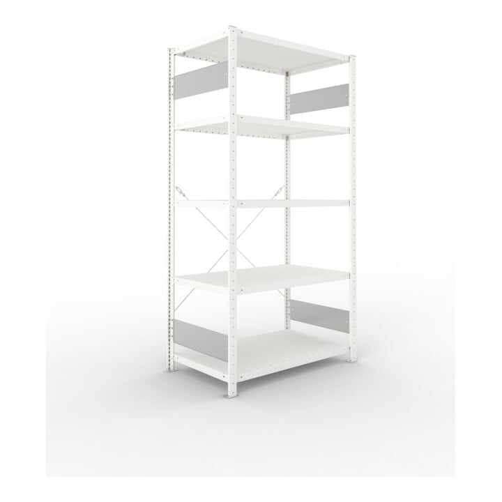 Set S3 CLIP 230 Anbauregal 2000x1000x600 mm in RAL 7035 mit 6 Böden + Fachboden MS 230 CLIP 1000x600 mm grau + S3 CLIP 230 Grundregal 2000x1000x600 mm in RAL 7035 mit 6 Böden