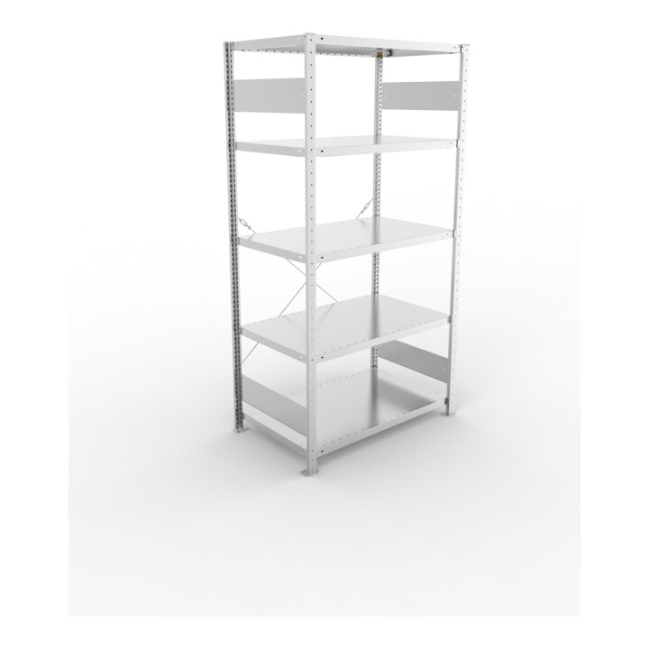 META S3 CLIP230 Grundregal 2000x1000x600 mm in verzinkt mit 5 Böden, 230 kg Traglast je Boden