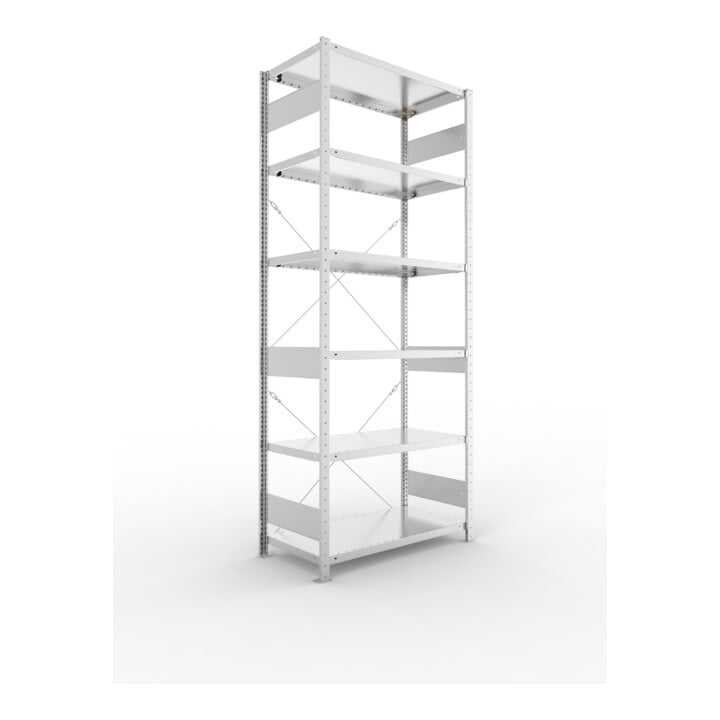 Set Steckregal S3 230 AF 2500x1000x500 mm vzk + Steckregal S3 230 GF 2500x1000x500 mm vzk + Fachboden MS 230 CLIP 1000x500 mm verz.