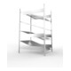 META S3 CLIP80 Schrägbodenregal 2000x1300x1228 mm, Grundregal mit 4 Ebenen, verzinkt