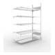 META S3 COMPACT Büroregal 1850x1250x600 mm (HxBxT), Anbauregal doppelseitig mit 5 Böden, 80 Kg Fachlast, verzinkt