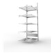 META S3 COMPACT Büroregal 1850x750x600 mm (HxBxT), Anbauregal doppelseitig mit 5 Böden, 80 Kg Fachlast, verzinkt