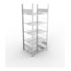 META S3 COMPACT Büroregal 1850x750x600 mm (HxBxT), doppelseitig mit 5 Böden, 80 Kg Fachlast, verzinkt
