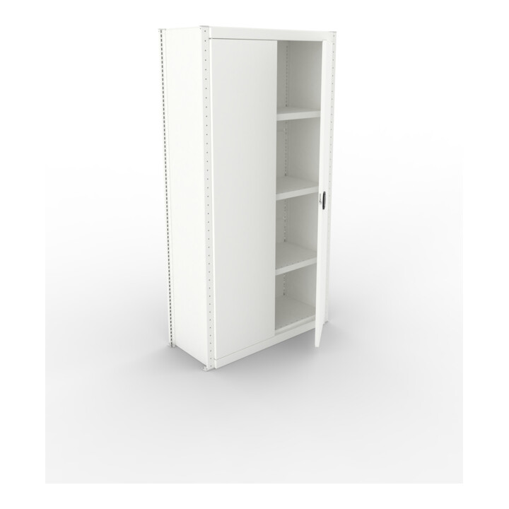 Meta Schrankmodul CLIP 150 2000 x 1000 x 400 mm RAL 7035 mit 5 Böden Volltür
