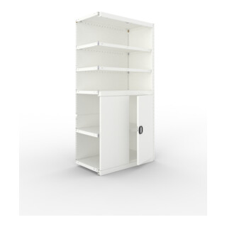 META Schrankmodul CLIP 150 2000 x 1000 x 500 mm RAL 7035 kpl. mit 6 Böden