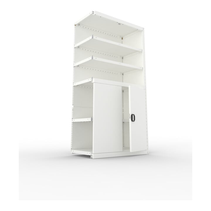 META Schrankmodul CLIP 150 2000 x 1000 x 500 mm RAL 7035 kpl. mit 6 Böden