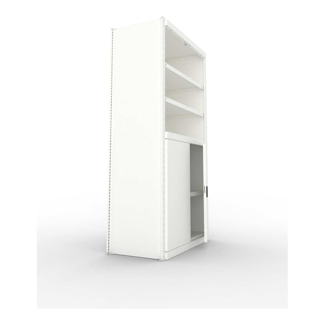 Meta Schrankmodul CLIP 150 2000 x 1000 x 500 mm RAL 7035 mit 6 Böden