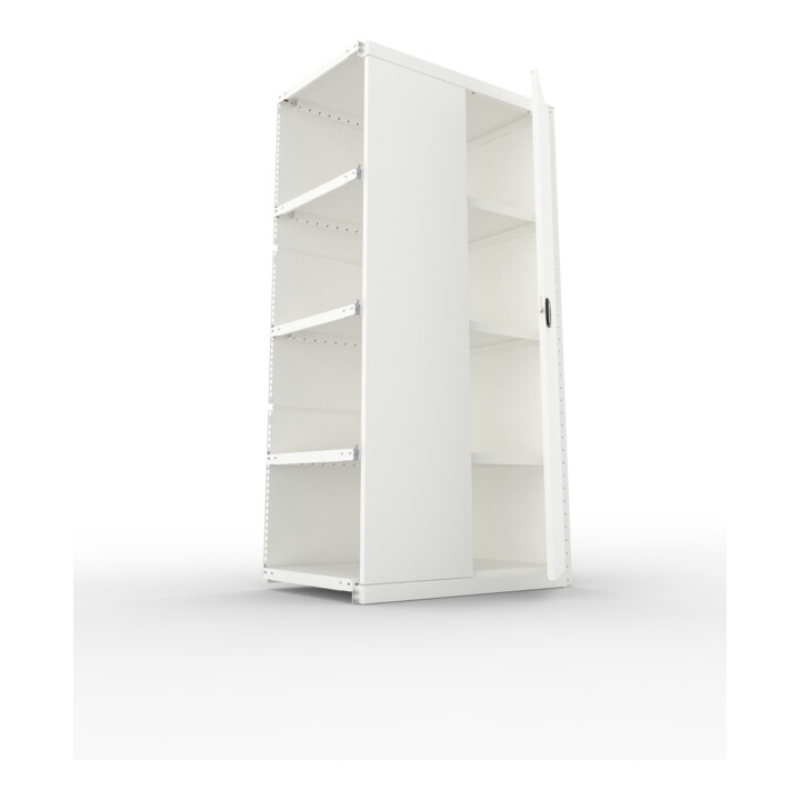 META Schrankmodul CLIP 150 2000 x 1000 x 600 mm RAL 7035 mit 5 Böden