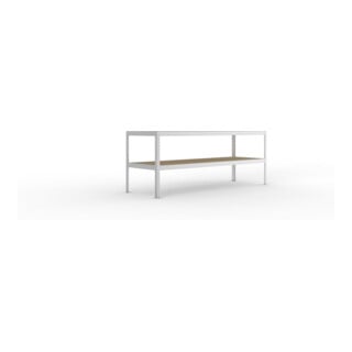 META SPEED-RACK Packtisch 970x2500x800 mm, 2 Lagerebenen, 400 Kg Fachlast , verzinkt