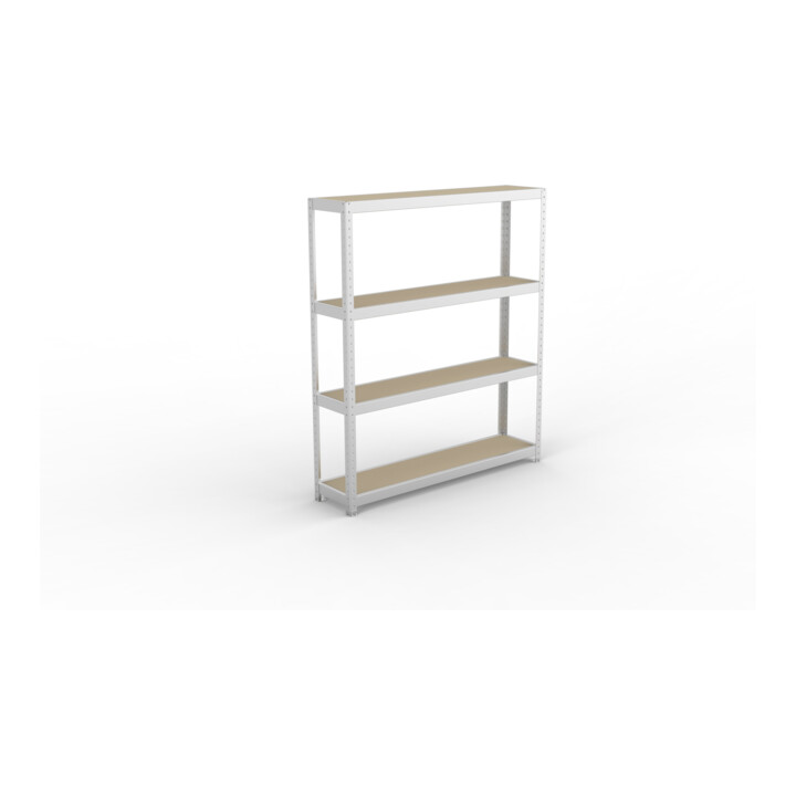 META SPEED-RACK Weitspannregal 1970x1700x400 mm in verzinkt mit 4 Fachebenen und Spanplatten
